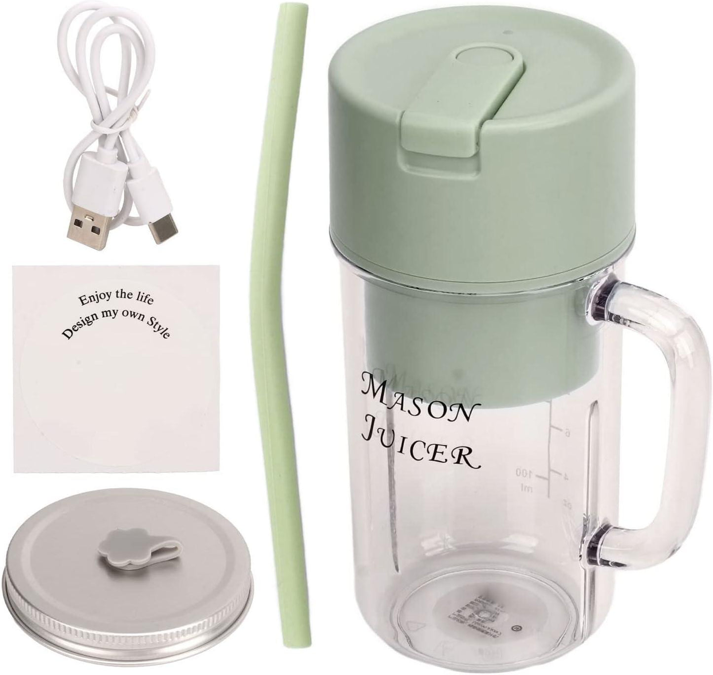 6-Blade USB Rechargeable Mini Blender – 350ML